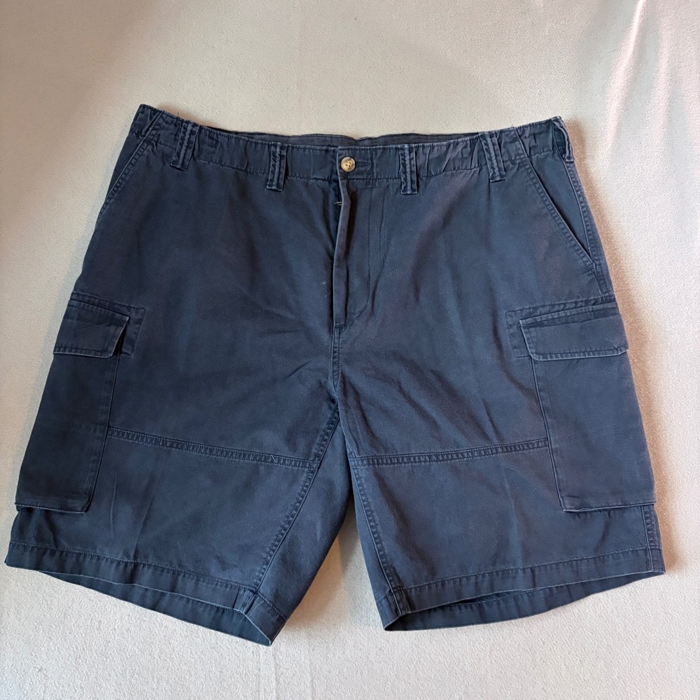 Polo Ralph Lauren Mens 42 Navy Blue Relaxed Fit Cotton Cargo Shorts